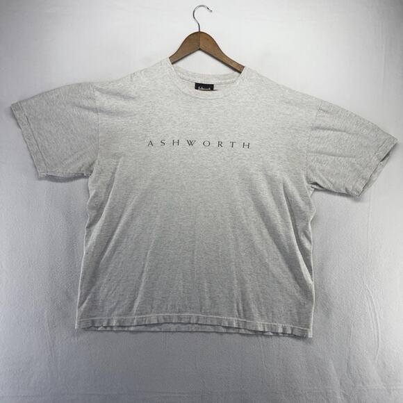 Vintage Ashworth Golf Shirt Men's XL Gray Oversized Boxy USA Made Spellout 90s - Picture 1 of 11